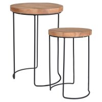 Home&Styling 2-tlg. Beistelltisch-Set Teak