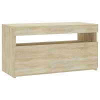 vidaXL TV-Schrank mit LED-Leuchten Sonoma-Eiche 75x35x40 cm