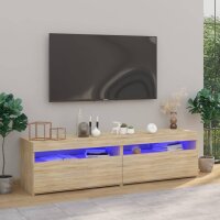 vidaXL TV-Schr&auml;nke 2 Stk. mit LED-Leuchten Sonoma-Eiche 75x35x40 cm