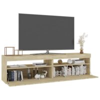 vidaXL TV-Schr&auml;nke 2 Stk. mit LED-Leuchten Sonoma-Eiche 75x35x40 cm