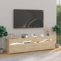 vidaXL TV-Schr&auml;nke 2 Stk. mit LED-Leuchten Sonoma-Eiche 75x35x40 cm