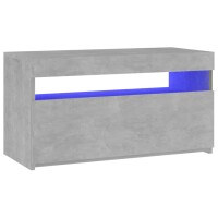 vidaXL TV-Schrank mit LED-Leuchten Betongrau 75x35x40 cm