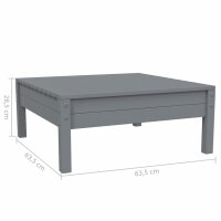 vidaXL 3-tlg. Garten-Lounge-Set mit Kissen Grau Kiefer Massivholz