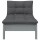 vidaXL 3-tlg. Garten-Lounge-Set mit Kissen Grau Kiefer Massivholz