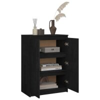 vidaXL Sideboard Schwarz 60x36x84 cm Massivholz Kiefer