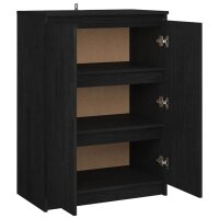 vidaXL Sideboard Schwarz 60x36x84 cm Massivholz Kiefer