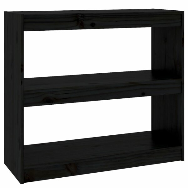 vidaXL B&uuml;cherregal Raumteiler Schwarz 80x30x71,5 cm Massivholz Kiefer