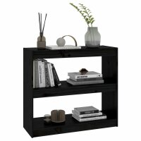 vidaXL B&uuml;cherregal Raumteiler Schwarz 80x30x71,5 cm Massivholz Kiefer