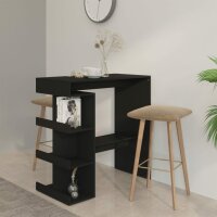 vidaXL Bartisch mit Regal Schwarz 100x50x101,5 cm...