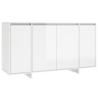 vidaXL Sideboard Hochglanz-Wei&szlig; 135x41x75 cm Holzwerkstoff