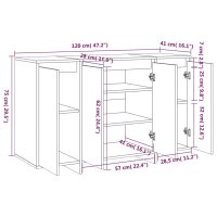 vidaXL Sideboard Schwarz 120x41x75 cm Holzwerkstoff