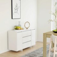 vidaXL Sideboard mit 3 Schubladen Weiß 120x41x75 cm...