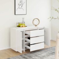 vidaXL Sideboard mit 3 Schubladen Wei&szlig; 120x41x75 cm Holzwerkstoff