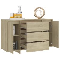 vidaXL Sideboard 3 Schubladen Sonoma-Eiche 120x41x75 cm Holzwerkstoff