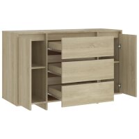 vidaXL Sideboard 3 Schubladen Sonoma-Eiche 120x41x75 cm Holzwerkstoff