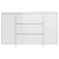 vidaXL Sideboard 3 Schubladen Hochglanz-Wei&szlig; 120x41x75cm Holzwerkstoff