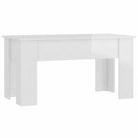 vidaXL Couchtisch Hochglanz-Wei&szlig; 101x49x52 cm Holzwerkstoff