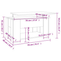 vidaXL Couchtisch Wei&szlig; 79x49x41 cm Holzwerkstoff