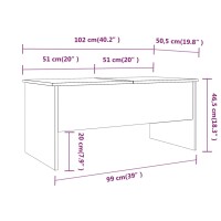 vidaXL Couchtisch Wei&szlig; 102x50,5x46,5 cm Holzwerkstoff