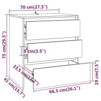 vidaXL Sideboard Wei&szlig; 70x41x75 cm Holzwerkstoff