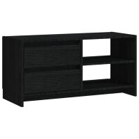 vidaXL TV-Schrank Schwarz 80x31x39 cm Massivholz Kiefer