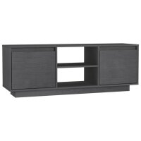 vidaXL TV-Schrank Grau 110x30x40 cm Massivholz Kiefer