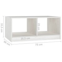 vidaXL Couchtisch Wei&szlig; 75x50x33,5 cm Massivholz Kiefer