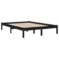 vidaXL Massivholzbett Schwarz 120x190 cm 4FT Small Double