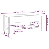 vidaXL Couchtisch Wei&szlig; 102x55x42 cm Holzwerkstoff