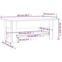 vidaXL Couchtisch Schwarz 102x55x42 cm Holzwerkstoff