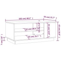 vidaXL Couchtisch Wei&szlig; 102x55x43 cm Holzwerkstoff