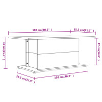 vidaXL Couchtisch Hochglanz-Wei&szlig; 102x55,5x40 cm Holzwerkstoff