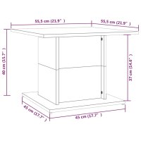 vidaXL Couchtisch Wei&szlig; 55,5x55,5x40 cm Holzwerkstoff