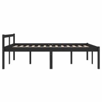 vidaXL Massivholzbett Schwarz Kiefer 135x190 cm 4FT6 Double