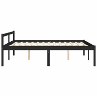 vidaXL Massivholzbett Schwarz Kiefer 150x200 cm 5FT King