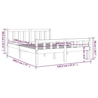 vidaXL Massivholzbett Grau 140x190 cm