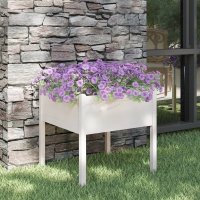 vidaXL Pflanzkübel Weiß 70x70x70 cm Massivholz...