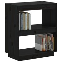 vidaXL B&uuml;cherregal Schwarz 60x35x71 cm Massivholz Kiefer