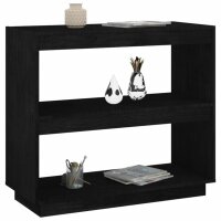 vidaXL B&uuml;cherregal Schwarz 80x35x71 cm Massivholz Kiefer