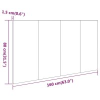 vidaXL Kopfteil Betongrau 160x1,5x80 cm Holzwerkstoff