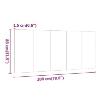 vidaXL Kopfteil Wei&szlig; 200x1,5x80 cm Holzwerkstoff