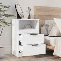 vidaXL Nachttisch Weiß Holzwerkstoff