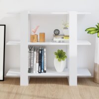 vidaXL B&uuml;cherregal/Raumteiler Hochglanz-Wei&szlig; 100x30x87 cm