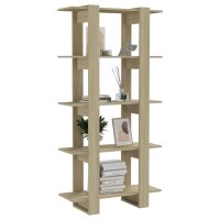 vidaXL B&uuml;cherregal/Raumteiler Sonoma-Eiche 80x30x160 cm Holzwerkstoff