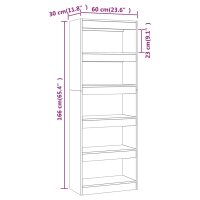 vidaXL Bücherregal/Raumteiler Weiß 60x30x166 cm Holzwerkstoff