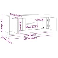 vidaXL TV-Schrank Sonoma-Eiche 102x35x45 cm Holzwerkstoff