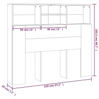 vidaXL Bett-Kopfteil mit Ablagen Schwarz 120x19x103,5 cm