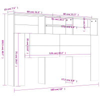 vidaXL Bett-Kopfteil mit Ablagen Sonoma-Eiche 160x19x103,5 cm