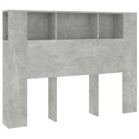 vidaXL Kopfteil mit Ablagen Betongrau 140x18,5x104,5 cm