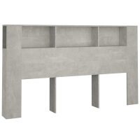 vidaXL Kopfteil mit Ablagen Betongrau 180x18,5x104,5 cm